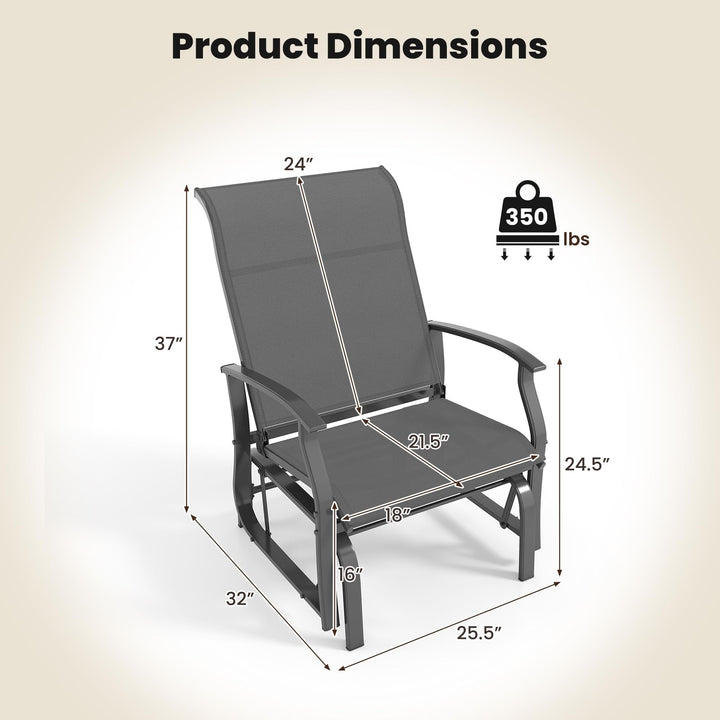 Giantex 2-Pack Outdoor Glider Rocking Chairs with Ergonomic Backrest & Seat