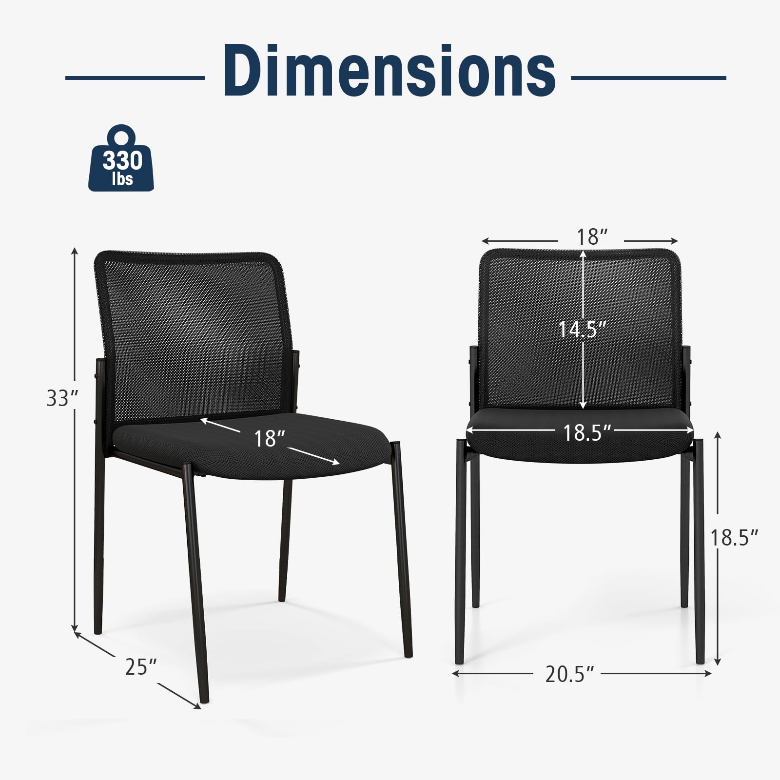 Giantex Waiting Room Chairs - Stackable Guest Chairs w/Ergonomic Backrest