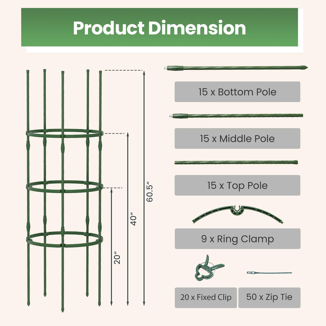 Giantex 2 in 1 Round Trellis for Climbing Flower Vegetable Fruit