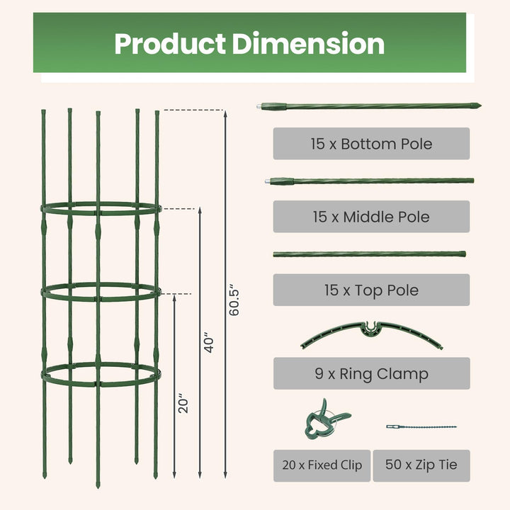 Giantex 2 in 1 Round Trellis for Climbing Flower Vegetable Fruit