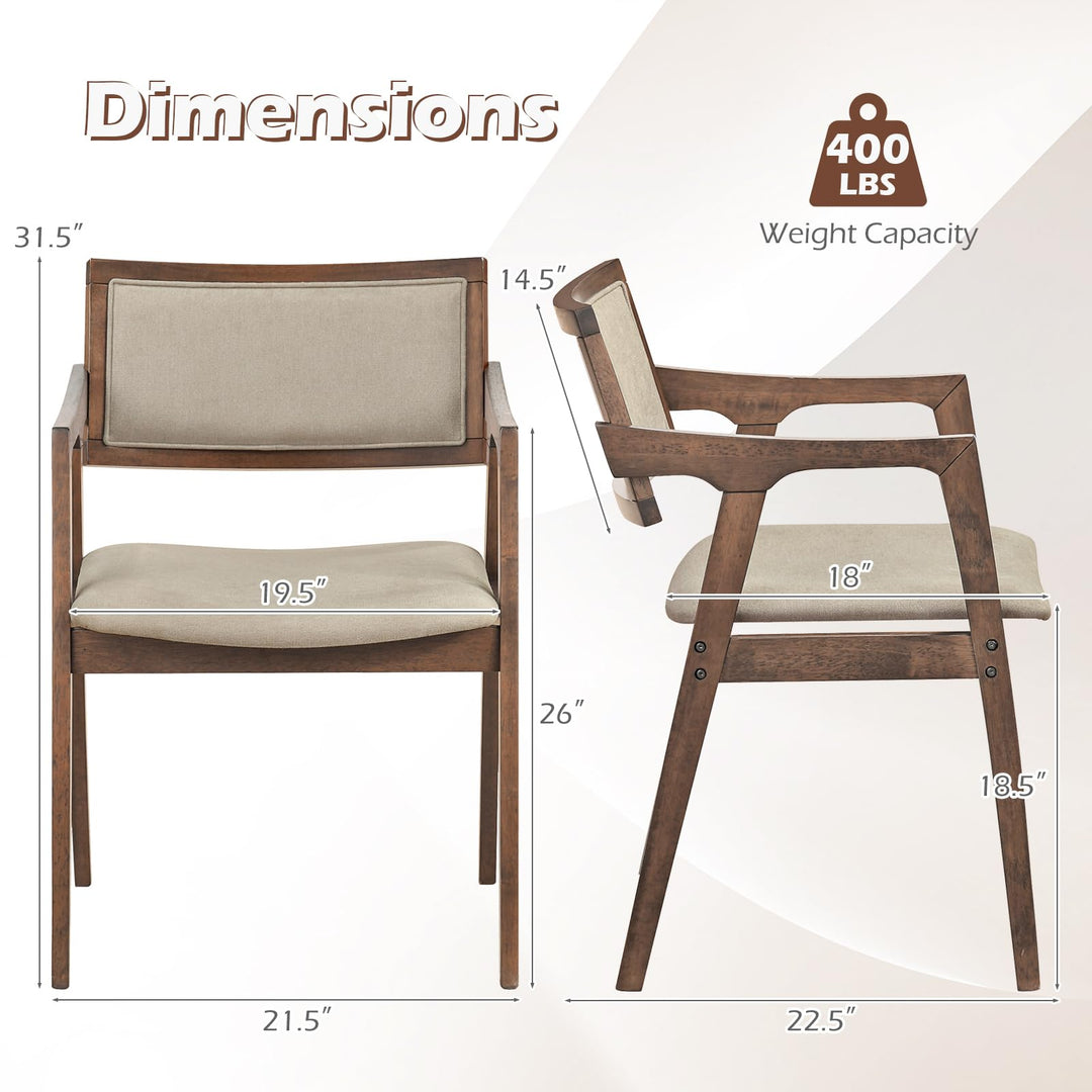 Giantex Rubber Wood Dining Chairs Set of 2/4