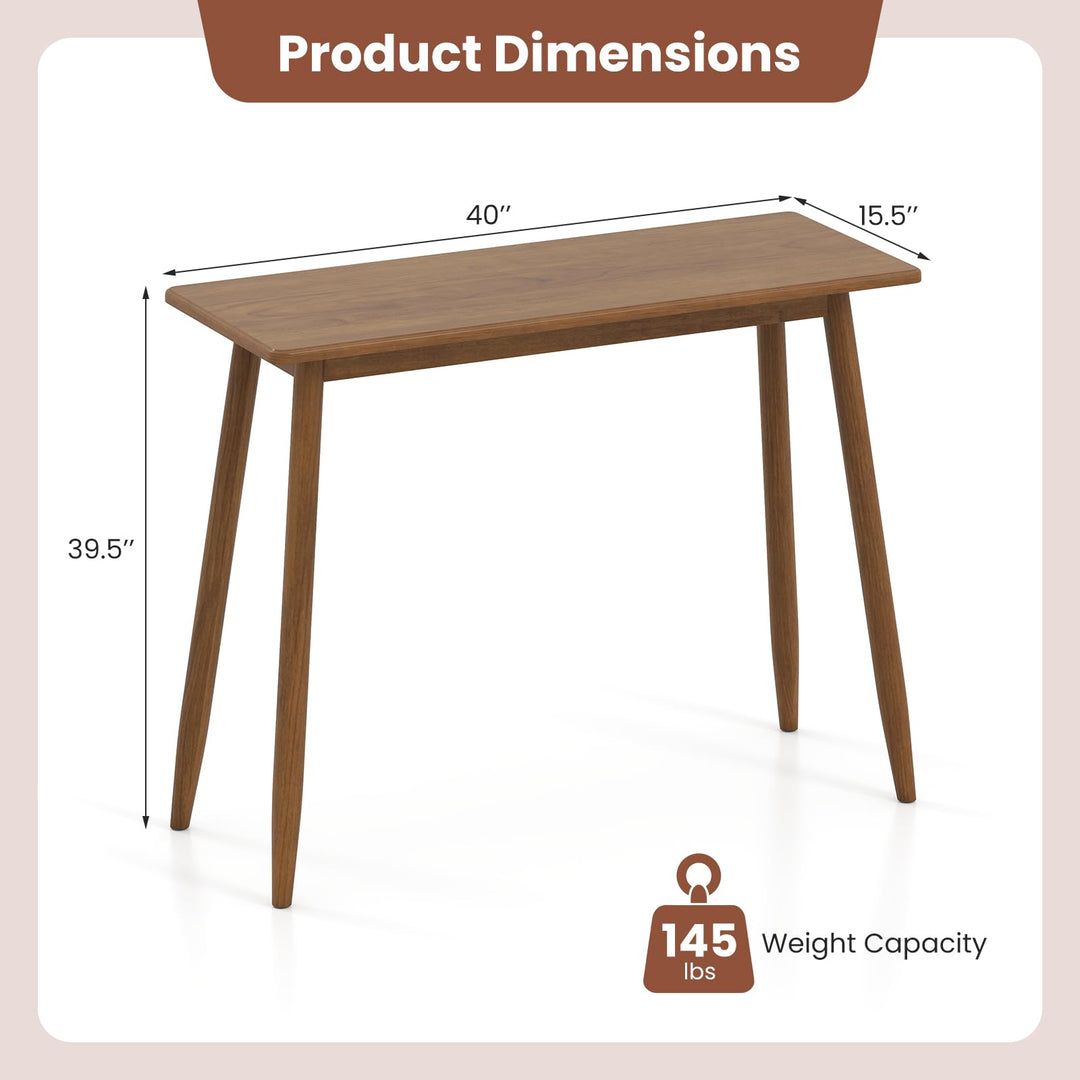 GIANTEX Wooden Computer Desk with Rubber Wood Legs