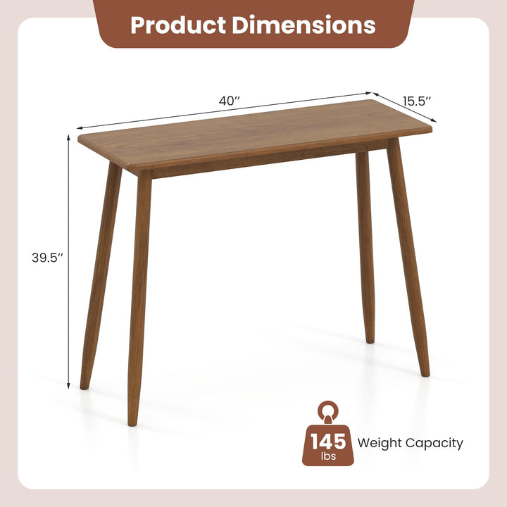 GIANTEX Wooden Computer Desk with Rubber Wood Legs