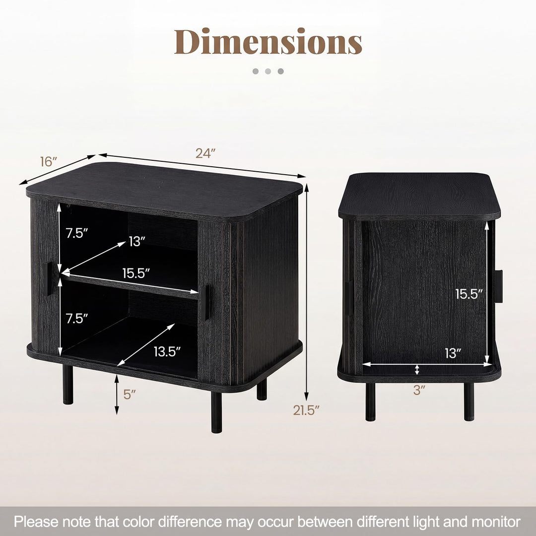 Giantex 24’’ Large Century Modern Nightstand Set of 2/1