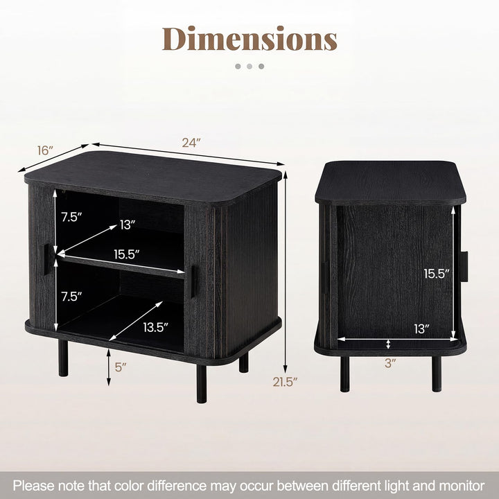 Giantex 24’’ Large Century Modern Nightstand Set of 2/1