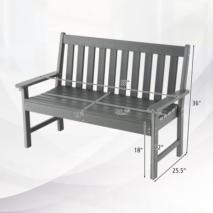 Giantex 52-Inch Outdoor Garden Bench - Outside Bench All-Weather HDPE Park Bench