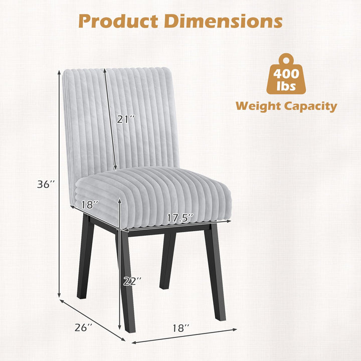 Giantex Fabric Upholstered Channel Tufted Kitchen Chair w/ 6" Thick Padded Seat & Backrest