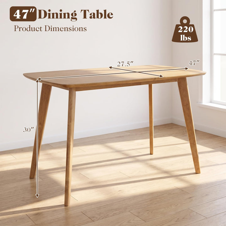 GIANTEX 47" Modern Farmhouse Solid Wood Rectangular Dining Table for 4