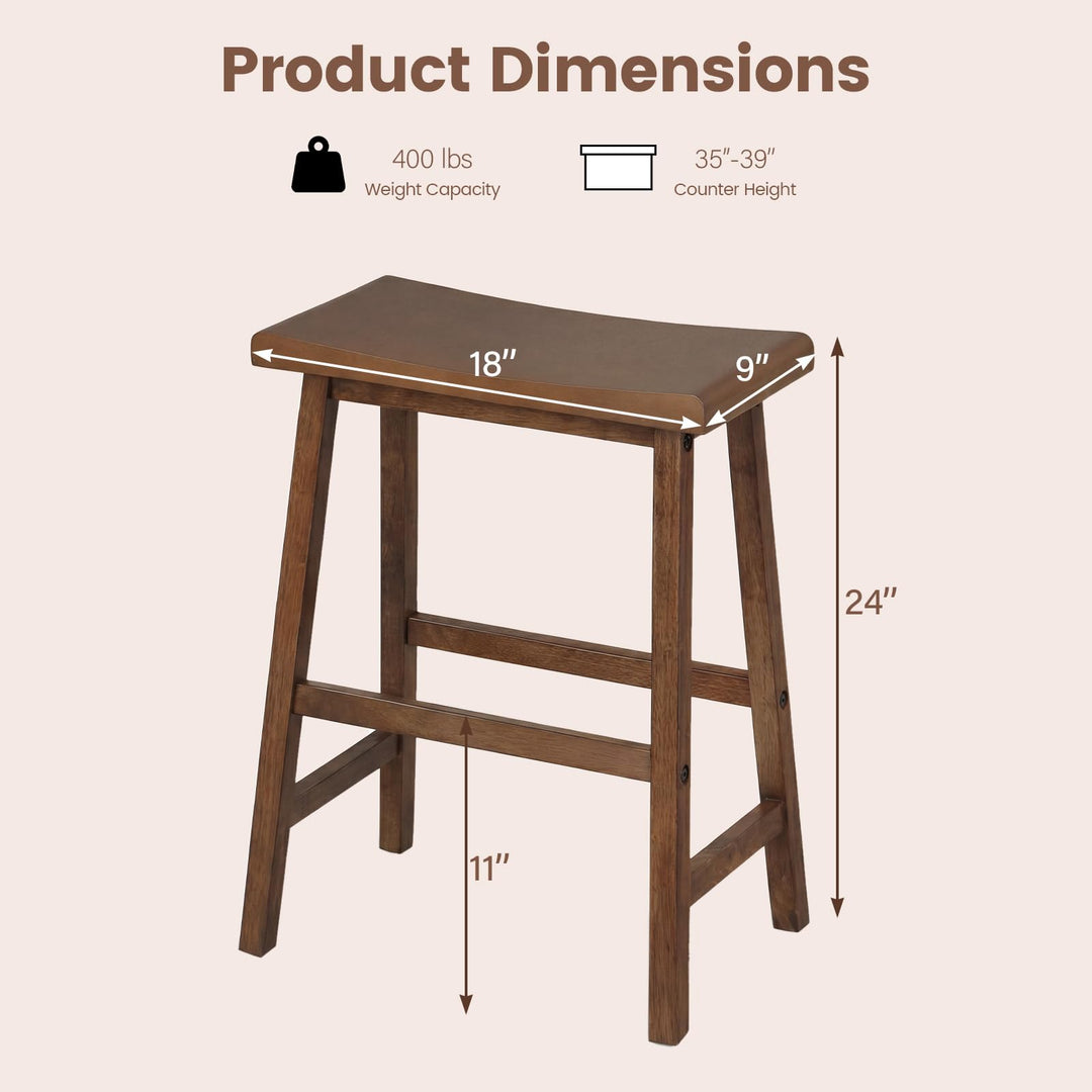 Giantex 24 Inch Counter Height Saddle Bar Stools with Footrest (2/4)
