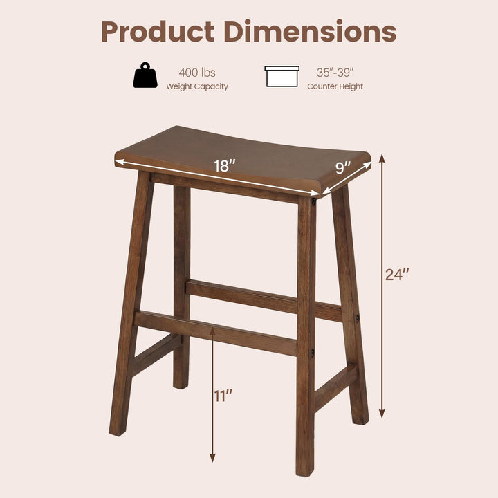 Giantex 24 Inch Counter Height Saddle Bar Stools with Footrest (2/4)