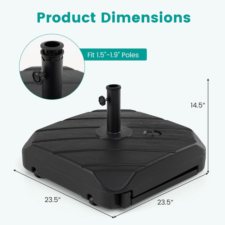 Giantex Rolling Patio Umbrella Base with Wheels and Pull Rod Fits 1.5&