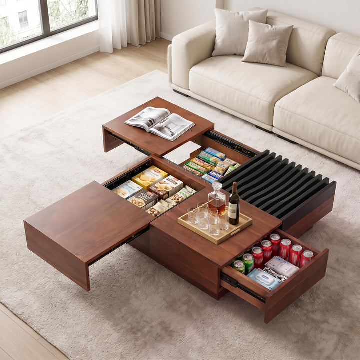 GIANTEX 32" Square Coffee Table with Storage for Living Room