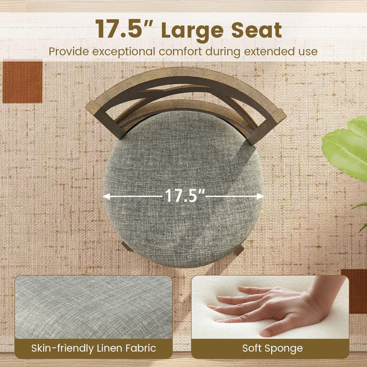 Giantex Wood Swivel Bar Stools Set of 2/4 with Backrests and Wood Frame