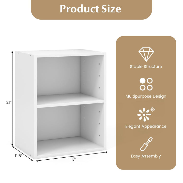 Giantex Bookshelf and Bookcase 2-layer Storage Shelf