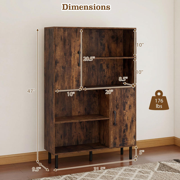 Giantex 47 Inches Storage Cabinet with Doors for Living Room