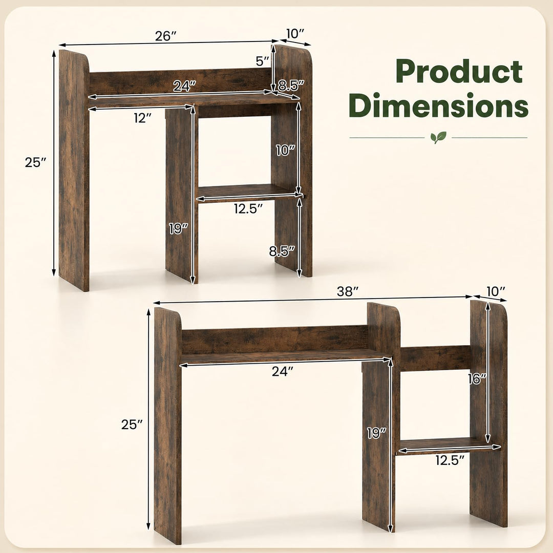 GIANTEX Extendable Desktop Bookshelf for College Dorm Hom