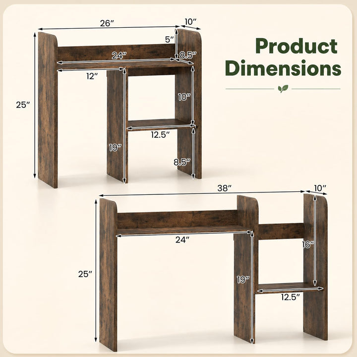 GIANTEX Extendable Desktop Bookshelf for College Dorm Hom