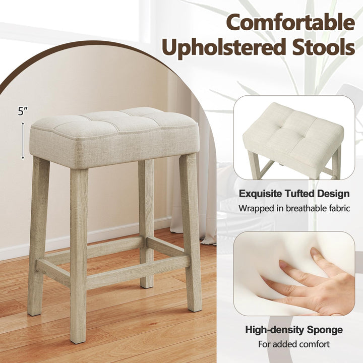 Giantex Counter Height Table with 3 Stools and 4-Piece Breakfast Nook Bar Set