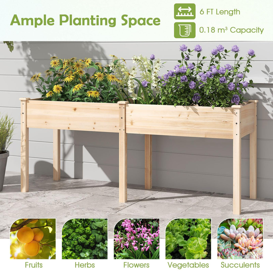 73"x23"x30" Elevated Wood Planter Box with Legs