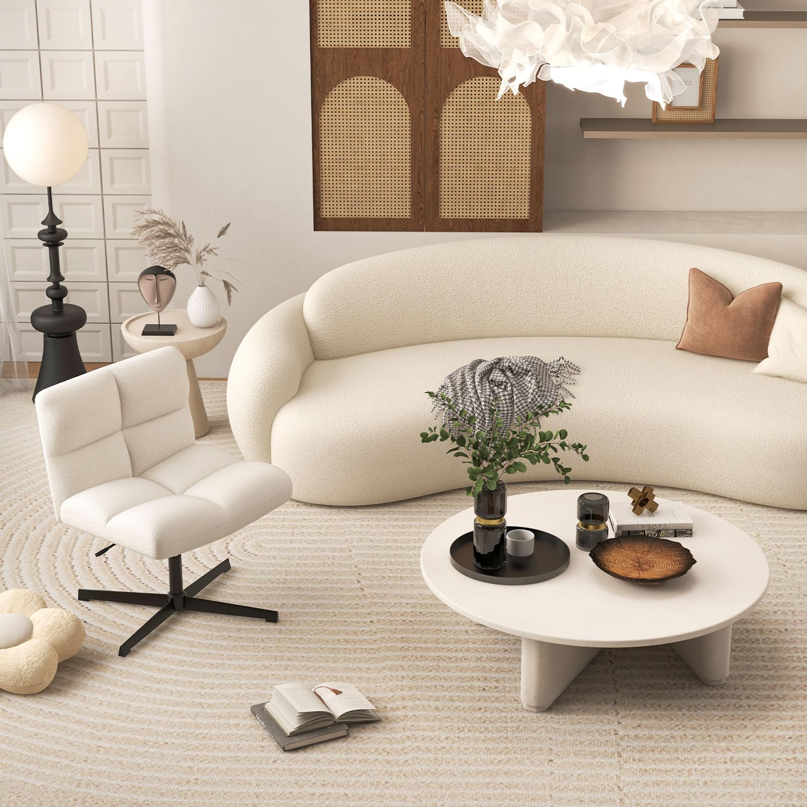 Cross Legged Office Chair - Giantex