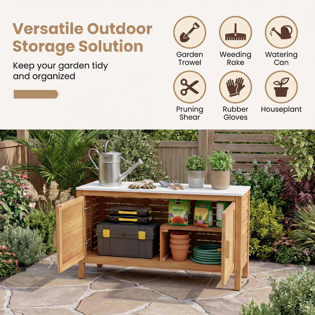 Giantex Acacia Wood Outdoor Cabinet