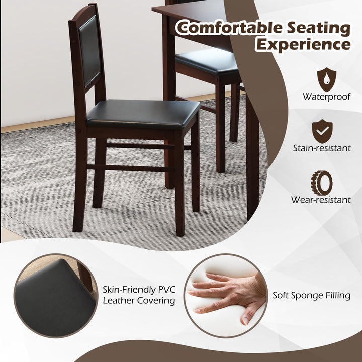 Giantex 5-Piece Dining Table Set for 4 - Breakfast Nook Table Set with Kitchen Table