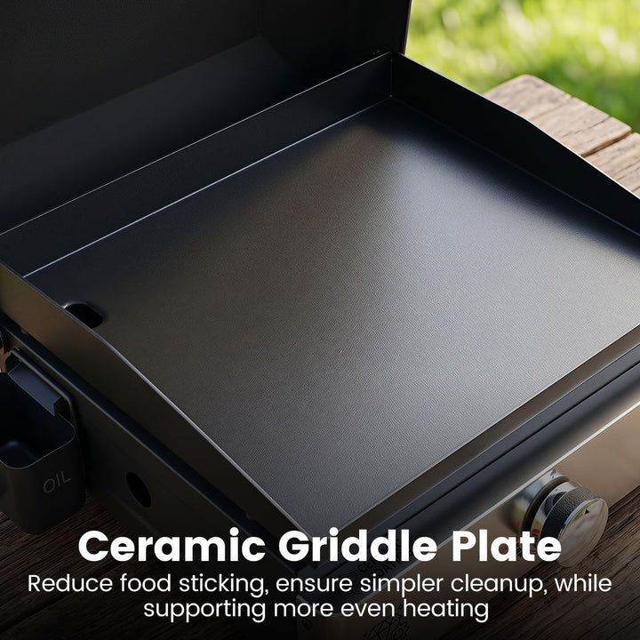 Giantex 1-Burner 12,500 BTU Portable Propane Gas Griddle with Lid