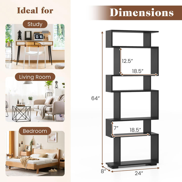Giantex S Shaped Bookcase with 2 Anti Tipping Kits