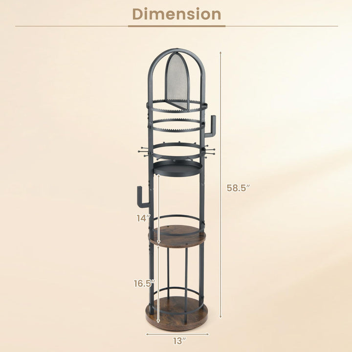 CHARMAID 58.5 inch Jewelry Tree 360° Rotating Floor Standing Jewelry Organizer