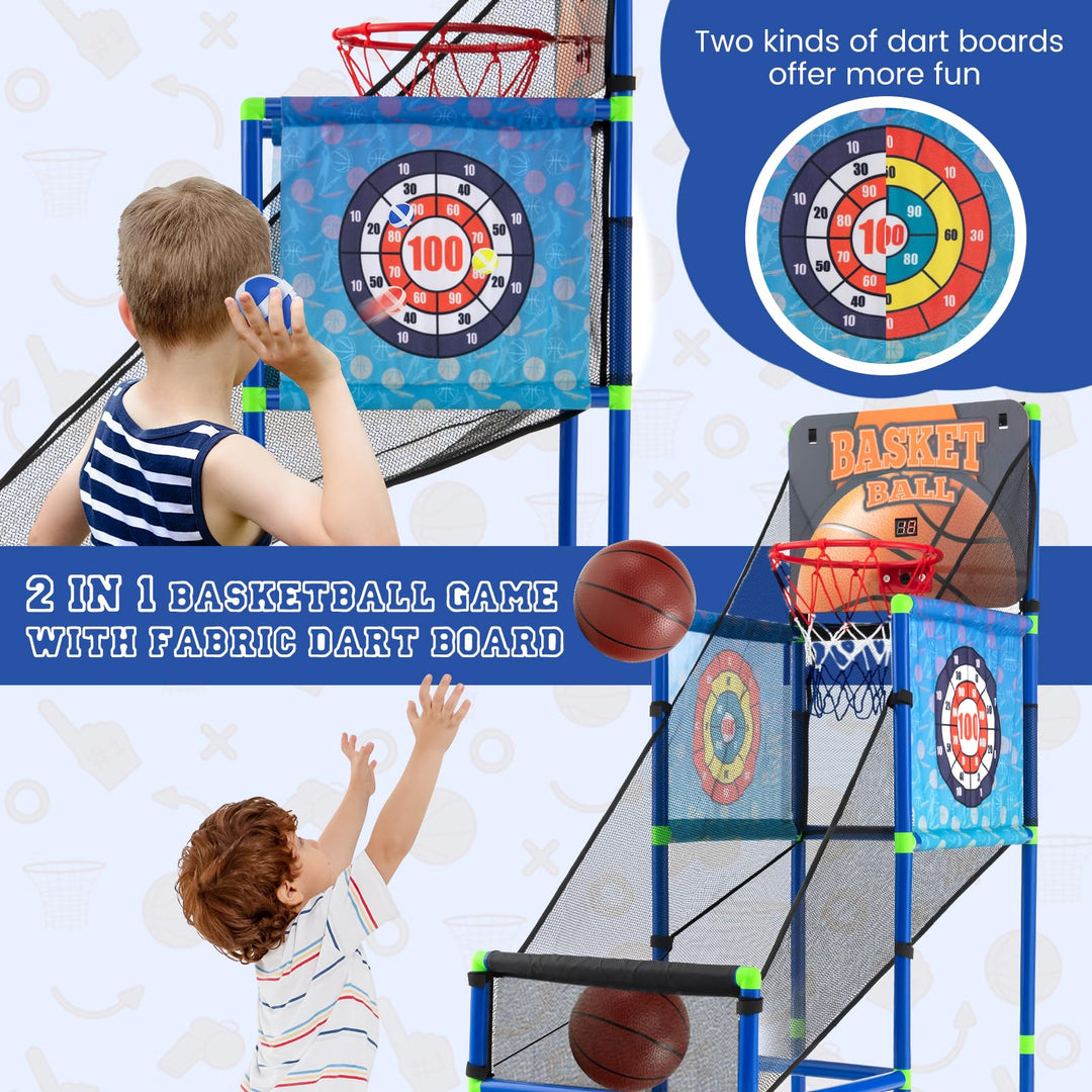 Giantex Kids Basketball Hoop Arcade Game, 2 in 1 Indoor Outdoor Arcade Basketball Game