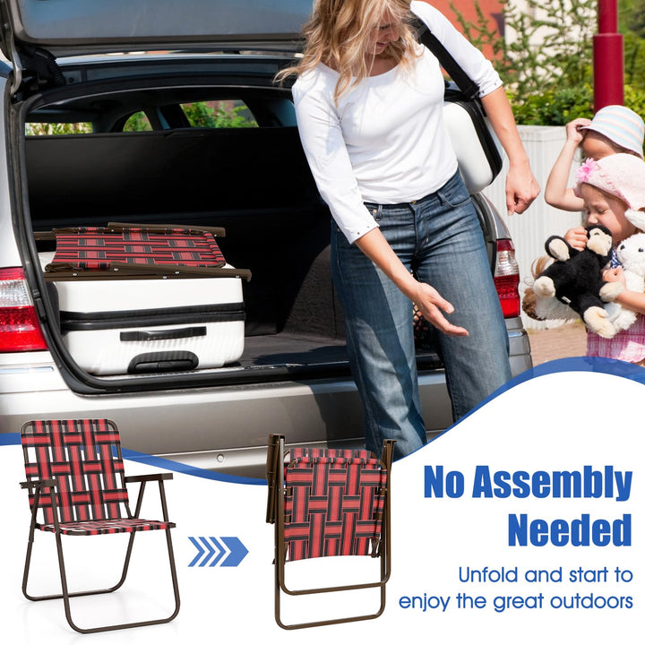 Giantex Lightweight Folding Camping Chairs, 330 LBS Beach Chairs with Armrests
