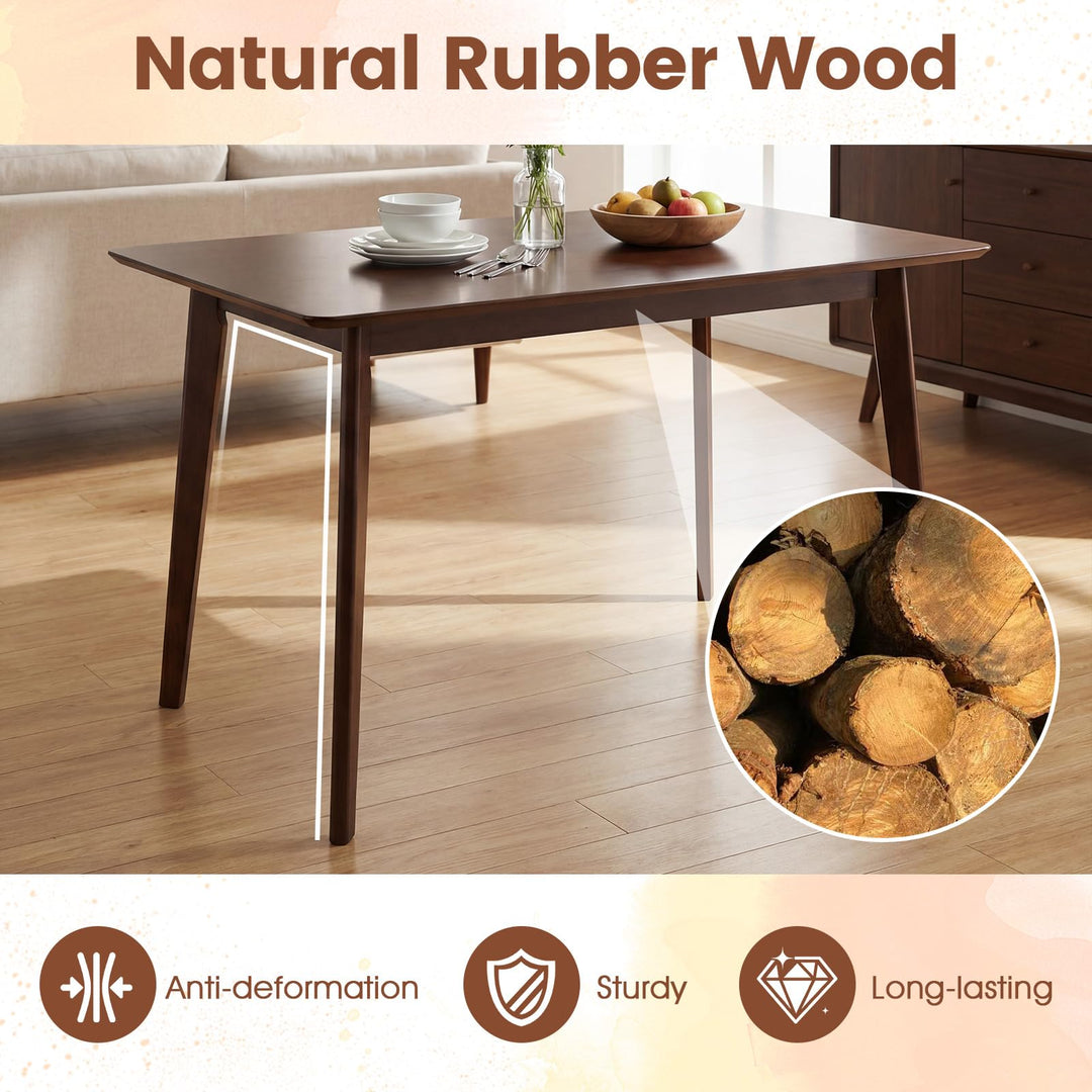 Giantex Dining Table for 4-6 People 47" Rectangular Wooden Kitchen Table