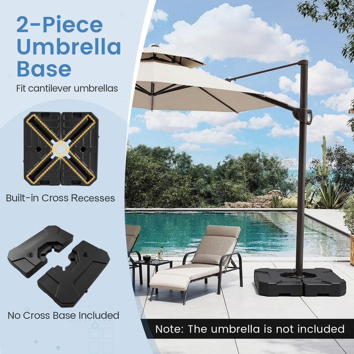 Giantex 2-Piece Fillable Cantilever Umbrella Base(274 lbs)