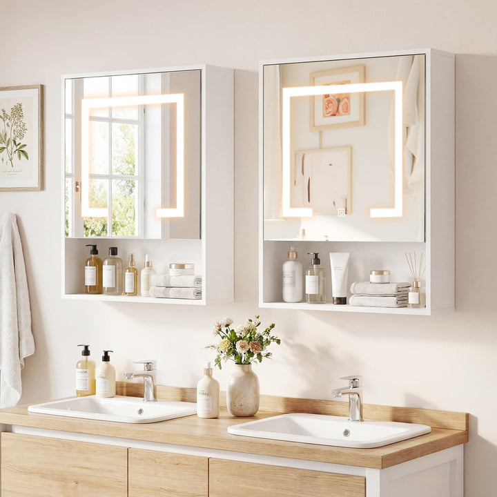 Giantex 24"x18" Medicine Cabinet with Mirror and Lights
