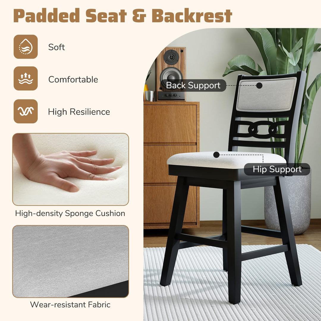 Giantex 25" Bar Stools Set of 2/4 Modern Counter Height Tall Chairs