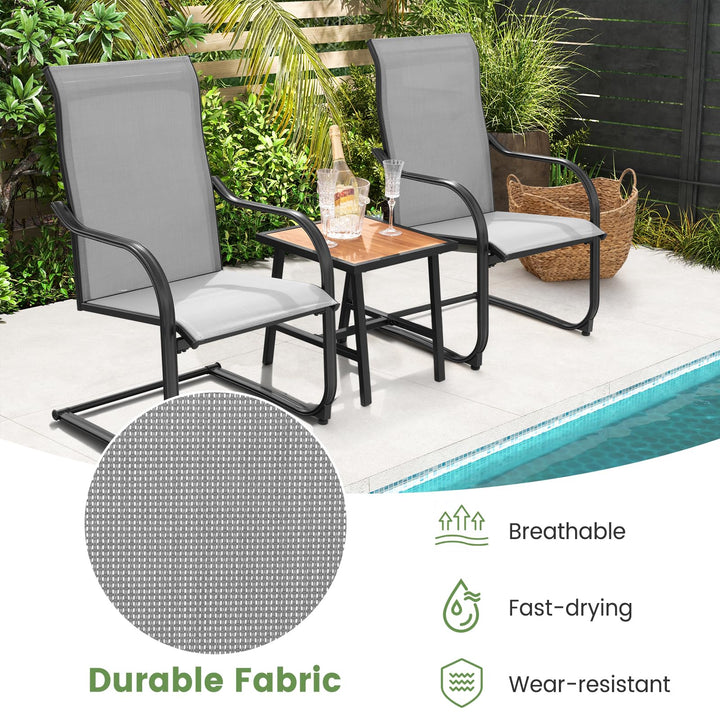Giantex Patio Chairs, High Back Outdoor Chairs w/Sled Base, All Weather Fabric