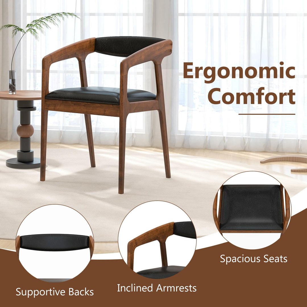 Giantex Modern Accent Chair - PU Leather Upholstered Armchairs w/Cozy Backrest & Padded Seat Cushion