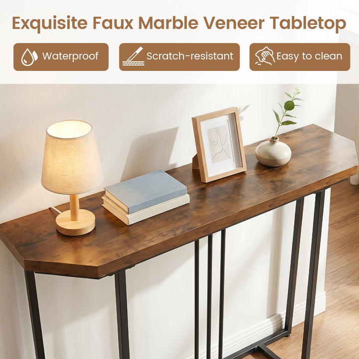 GIANTEX 44" Vintage Black Console Table for Living Room &amp; Hallway