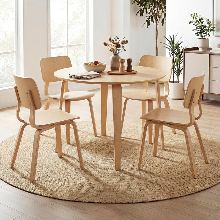 Giantex 37.5" Wooden Kitchen Table with Solid Rubber Wood Legs