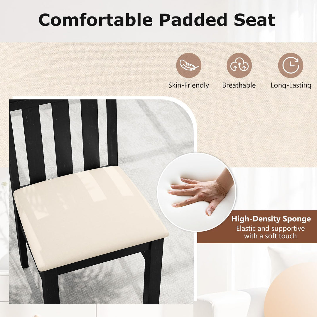 Giantex Wooden Dining Chairs Set of 2/4 for Kitchen Living Room