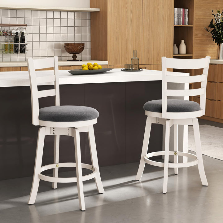 Giantex 25" Counter Height Stools Set of 2/4 with Fabric Upholstered Seat