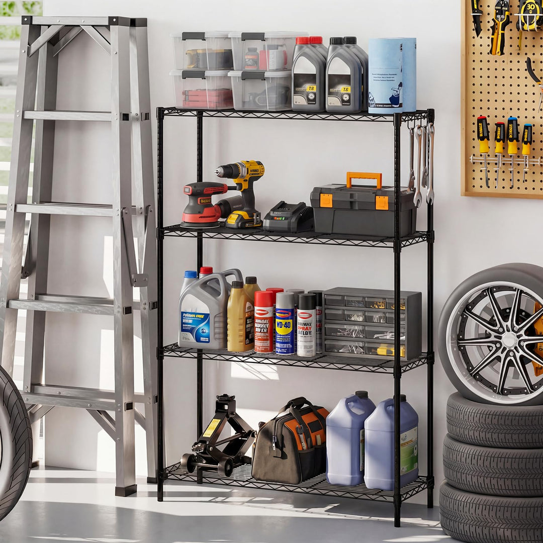 Giantex 4-Tier/5-Tier Metal Storage Shelving Unit with V-Shaped Wire Rack