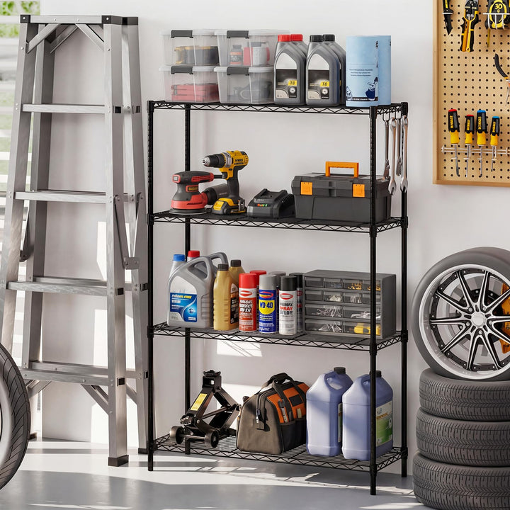 Giantex 4-Tier/5-Tier Metal Storage Shelving Unit with V-Shaped Wire Rack