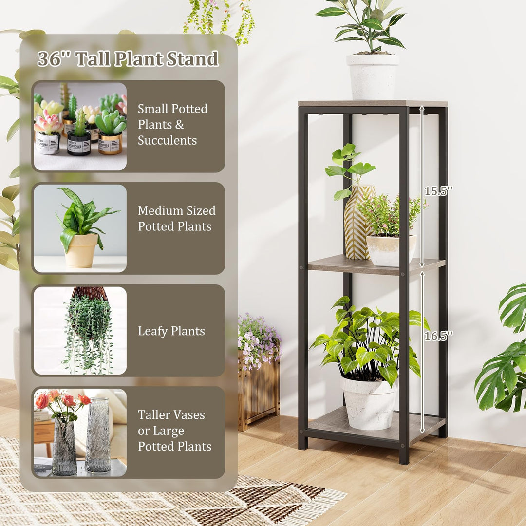 indoor large plant stands Giantex 3 Tier Tall Plant Stand Indoor, 36 Inch Corner Plant Holder wi – Giantexus