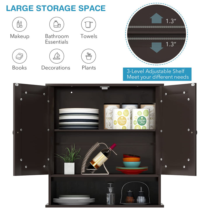Giantex Medicine Cabinet, Bathroom Wall Cabinet with 2 Mirrored Doors, Adjustable Shelf