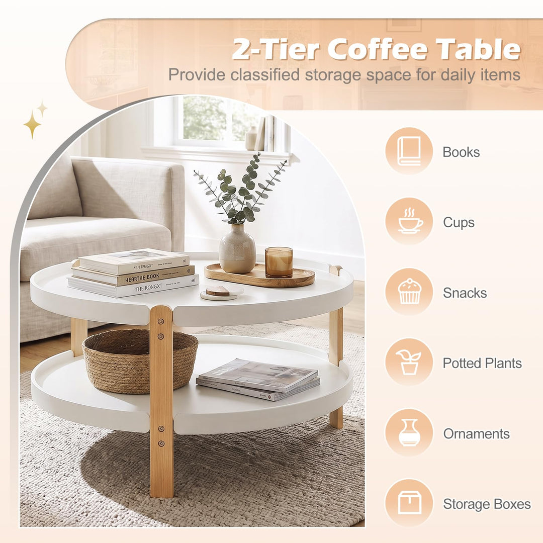 GIANTEX 31" Round Coffee Table for Living Room