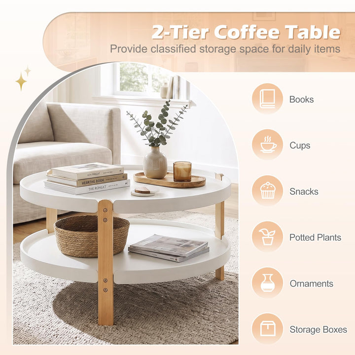 GIANTEX 31" Round Coffee Table for Living Room