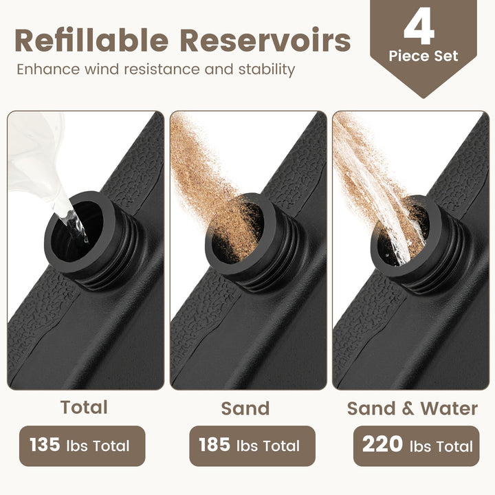 Giantex 220 lbs Fillable Patio Offset Umbrella Base