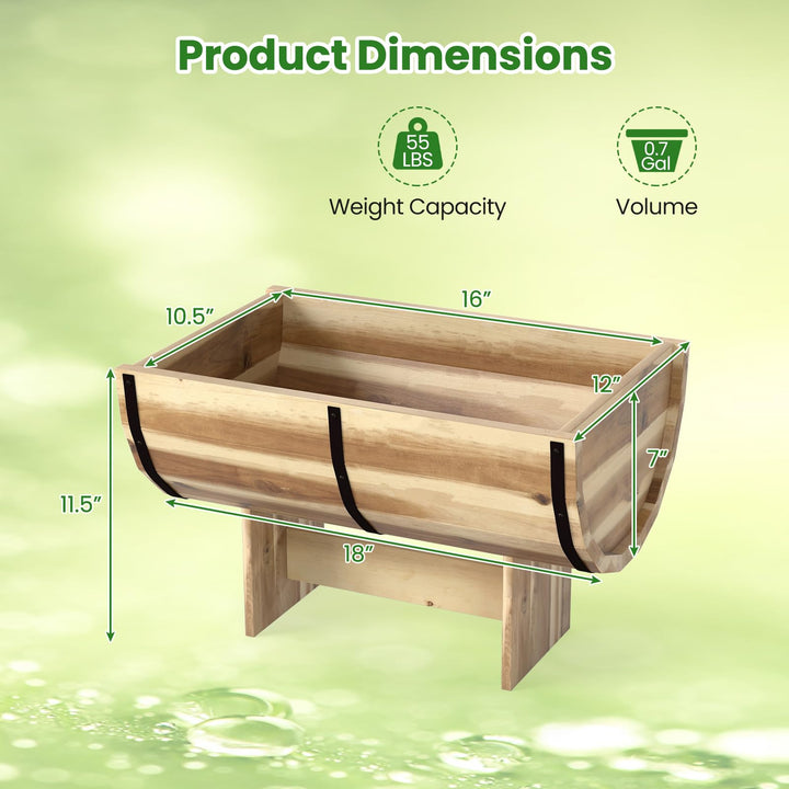 Giantex Half Barrel Raised Garden Bed for Flower Vegetable Fruit