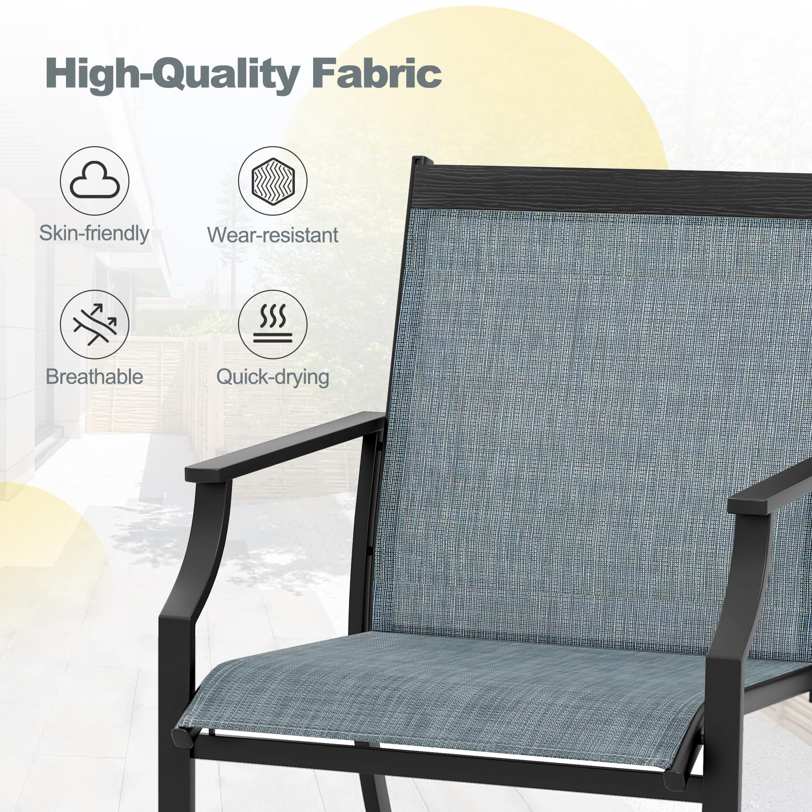 Giantex Patio Chairs Set of 2, All Weather Resistant Outdoor Chairs for Front Porch Lawn Garden Yard